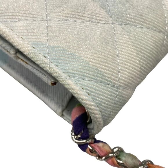 Auth CHANEL Matelasse AP0250 Light Blue White Multi Denim Other Style Wallet - Picture 8 of 14